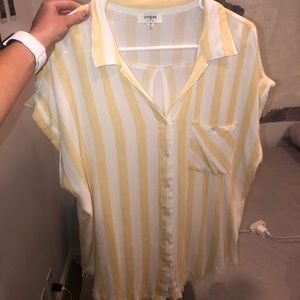 Yellow short sleeve button up